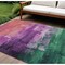 Homeroots 9' X 12' Purple Salmon And Green Abstract Washable Indoor Outdoor Area Rug 610959 - alternate 1