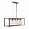 Jonathan Y Zeniba 36" 5-Light Linear Adjustable Iron/Seeded Glass Rustic Farmhouse LED Pendant, Brown JYL7478A - alternate 6
