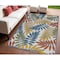Homeroots 4' X 6' Ivory Yellow Orange Green And Blue Botanical Leaves Indoor Outdoor Area Rug 546660 - alternate 6