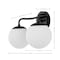 Jonathan Y Louis Parisian Globe 15" 2-Light Metal/Frosted Glass Modern Contemporary LED Vanity Light, Black JYL3535B - alternate 5