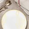 Smarty Had A Party 10.25" White with Gold Antique Floral Round Disposable Plastic Dinner Plates (120 Plates), 120PK 920WHG-CASE - alternate 4