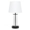 Homeroots 17" Black And Clear Glass And Metal Table Lamp With White Drum Shade 643451 - alternate 2