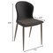 Leisuremod Mosaic Collection Modern Dining Chair in Charcoal Fabric MC44CH - alternate 3