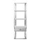 Homeroots 71" Light Gray Stainless Steel and Wood Three Tier Etagere Bookcase with A Drawer 544735 - alternate 4