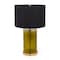 Homeroots 22" Green Glass LED Table Lamp With Black Drum Shade 528692 - alternate 5