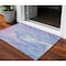 Homeroots 3' X 5' Sky Blue Lavender And Ivory Abstract Washable Indoor Outdoor Area Rug 602671 - alternate 1