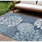 Homeroots 9' X 12' Navy Blue Floral Indoor Outdoor Area Rug 573232 - alternate 4