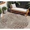 Homeroots 8' Brown And Beige Round Geometric Washable Indoor Outdoor Area Rug 595063 - alternate 1