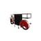 Homeroots Red and Black Metal And Wood Rolling Glider Bike Bar Cart With Wine Storage 374340 - alternate 1