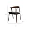 Homeroots Set of Two Black and Walnut Faux Leather and Solid Wood Wishbone Back Dining Side Chairs, 2PK 716261 - alternate 2