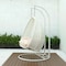 Leisuremod White Wicker Hanging 2 person Egg Swing Chair with Beige Cushions ESCW-57BG - alternate 4