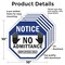 Signmission Notice No Admittance Employees Only, 10 inch X 10 inch, Aluminum Metal Signs, 5PK OC-A-5Pack-10-52 - alternate 2