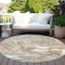 Homeroots 8' Beige Pink And Blue Round Abstract Washable Indoor Outdoor Area Rug 602613 - alternate 4
