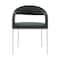 Armen Living Morgan Upholstered Dining Chair with Brushed Stainless Steel and Charcoal Fabric - Set of 2 LCMOSIBSCH - alternate 4
