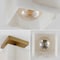 Jonathan Y Alessia 5" 1-Light Modern Contemporary Alabaster/Iron Cube LED Semi Flush Mount, White Marbling/Brass JYL1202A - alternate 4