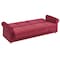 Homeroots 89" Burgundy Microfiber Convertible Futon Sleeper Sofa And Toss Pillows With Storage 607156 - alternate 6