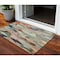 Homeroots 3' X 5' Green Teal Blue And Terra Cotta Abstract Washable Indoor Outdoor Area Rug 603125 - alternate 1
