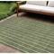 Homeroots 9' X 12' Olive Green And Ivory Striped Washable Indoor Outdoor Area Rug 595887 - alternate 1