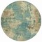 Homeroots 8' Teal Blue And Beige Round Abstract Washable Indoor Outdoor Area Rug 630707 - alternate 2