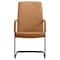 Leisuremod Evander Office Chair in Upholstered Leather and Iron Frame, Acorn Brown EGO23LBRL - alternate 3