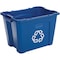 Rubbermaid Commercial 14 gal Rectangular Recycling Bin, Nickel/Satin Brass, Polyethylene FG571473BLUE - alternate 1
