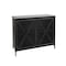 Homeroots 40in Black Iron Sideboard with Two Glass Doors 392000 - alternate 4