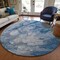 Homeroots 8' Denim Blue And Sky Blue Round Abstract Washable Indoor Outdoor Area Rug 582160 - alternate 2