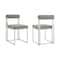Armen Living Anastasia Dining Chair with Brushed Stainless Steel and Light Gray Fabric - Set of 2 LCANSIBSLGRY - alternate 1