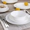 Gibson Ultra Courtyard 12 Piece Tempered Opal Glass Dinnerware Set in White 126948.12 - alternate 4