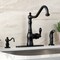 Kingston Brass Single-Handle Kitchen Faucet with Side Sprayer, Matte Black GSY7700ACLSP - alternate 3
