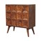 Homeroots 32in Chestnut Solid Wood Textured Door Accent Cabinet With Two Doors 654275 - alternate 7