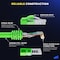 Maximm Cat6 Ethernet Cable 4ft 10Gbps 550MHz UTP, 6PK, Green, 6PK CAT6CCA-4GN-6PK - alternate 4