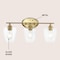 Jonathan Y Jayne 23" 3-Light Iron/Glass Cottage Rustic LED Vanity Light, Brass Gold JYL7547B - alternate 4