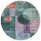 Homeroots 8' Green Copper And Purple Round Geometric Washable Indoor Outdoor Area Rug 604326 - alternate 5