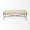 Homeroots 17in Cream and Black Upholstered Cotton Blend Geometric Bench 376189 - alternate 1
