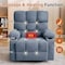 Homeroots 39" Blue Tufted Chenille Heated Massage Swivel Rocker Recliner With USB 692819 - alternate 3