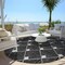 Homeroots 8' Black Gray And Ivory Round Geometric Washable Indoor Outdoor Area Rug 594685 - alternate 4