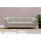 Homeroots 97" Beige Velvet Sofa With Gold Legs 480925 - alternate 2