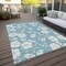 Homeroots 3' X 5' Sky Blue And Ivory Floral Washable Indoor Outdoor Area Rug 599922 - alternate 5