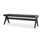 Homeroots 59" Black Solid Wood and Cane Dining Bench 606739 - alternate 1