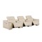 Homeroots 134" Beige Italian Leather Reclining Metal USB Sofa 720291 - alternate 3