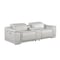 Homeroots 93in Light Gray and Silver Italian Leather Power Reclining Loveseat With Storage 720574 - alternate 4