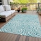 Homeroots 5' X 8' Teal Blue And Ivory Abstract Washable Indoor Outdoor Area Rug 599017 - alternate 4
