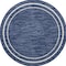 Homeroots 8' Navy Blue And Ivory Round Indoor Outdoor Area Rug 545541 - alternate 1