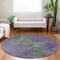 Homeroots 8' Purple And Green Round Abstract Washable Indoor Outdoor Area Rug 609390 - alternate 5