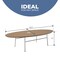 Leisuremod Rossmore Oval Coffee Table with White Powder Coated Steel Frame, Natural Wood RSW-46NW - alternate 4