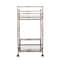 Homeroots Champagne Metal And Mirrored Glass Rolling Bar Cart With Wine Storage 402581 - alternate 3
