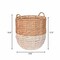 Happimess Laurel 19.49in Bohemian Hand-Woven Abaca Hamper Basket with Handles, Natural/White BSK1003E - alternate 3