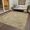 Homeroots 10' X 14' Wheat Blue And Ivory Floral Washable Indoor Outdoor Area Rug 597859 - alternate 2