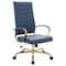 Leisuremod Benmar High-Back Leather Office Chair with Gold Frame, Navy Blue BOTG19BUL - alternate 1
